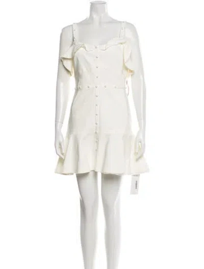 Pre-owned Alexis Square Neckline Mini Dress In White