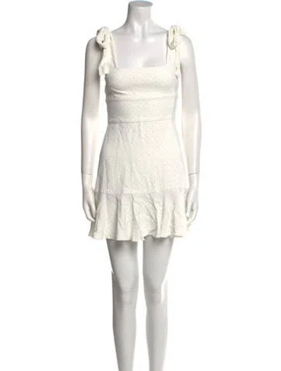 Pre-owned Alexis Square Neckline Mini Dress In White
