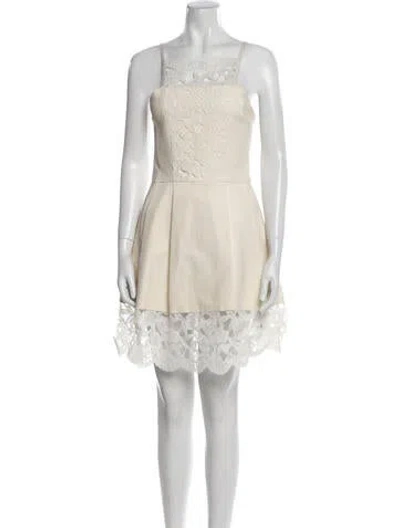 Pre-owned Alexis Square Neckline Mini Dress In White