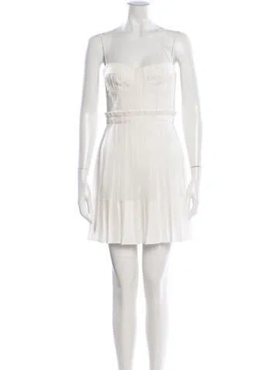 Pre-owned Alexis Square Neckline Mini Dress In White