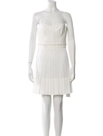 Pre-owned Alexis Square Neckline Mini Dress In White