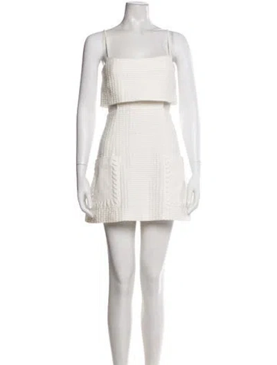 Pre-owned Alexis Square Neckline Mini Dress In White