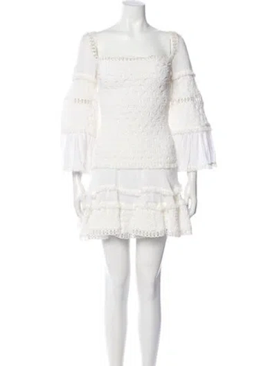 Pre-owned Alexis Square Neckline Mini Dress In White