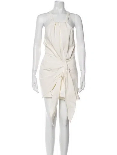Pre-owned Alexis Square Neckline Mini Dress In White