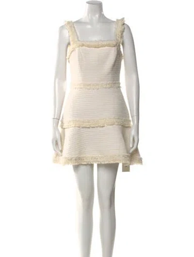 Pre-owned Alexis Square Neckline Mini Dress In White