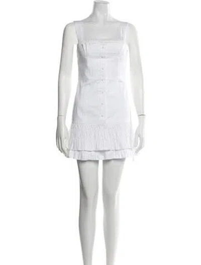 Pre-owned Alexis Square Neckline Mini Dress In White
