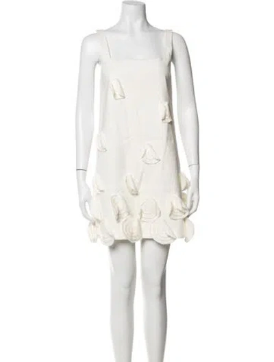 Pre-owned Alexis Square Neckline Mini Dress In White