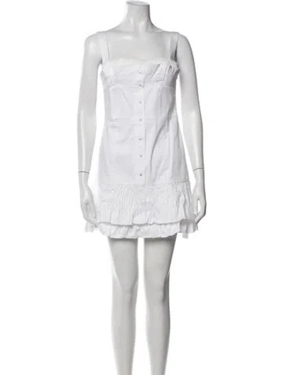 Pre-owned Alexis Square Neckline Mini Dress In White