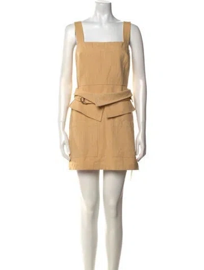 Pre-owned Alexis Square Neckline Mini Dress In Yellow