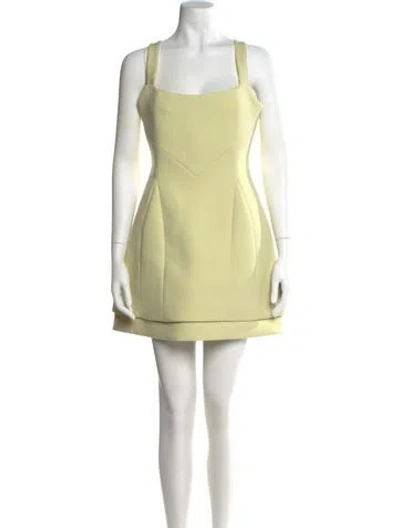 Pre-owned Alexis Square Neckline Mini Dress In Yellow
