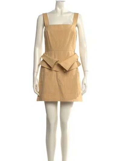 Pre-owned Alexis Square Neckline Mini Dress In Yellow