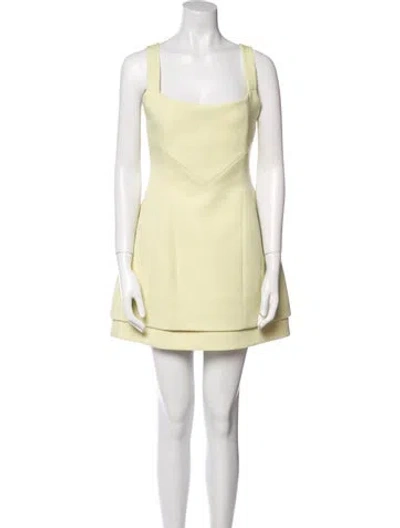 Pre-owned Alexis Square Neckline Mini Dress In Yellow