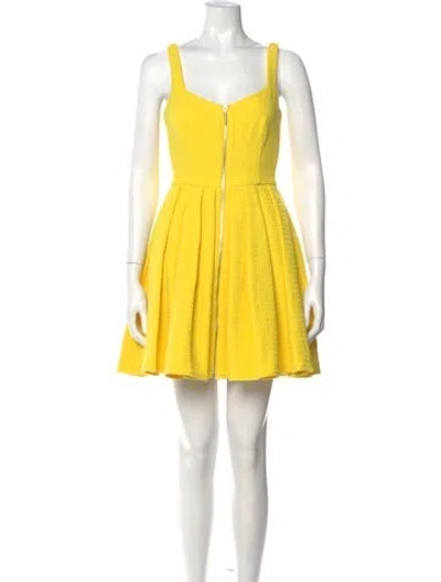 Pre-owned Alexis Square Neckline Mini Dress In Yellow