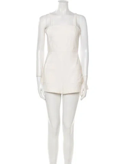 Pre-owned Alexis Square Neckline Romper In Gray