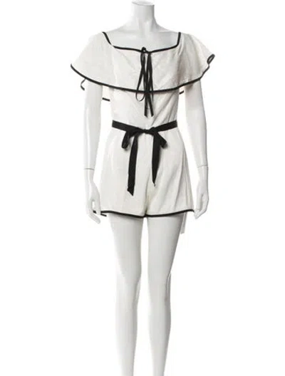 Pre-owned Alexis Square Neckline Romper In Multi
