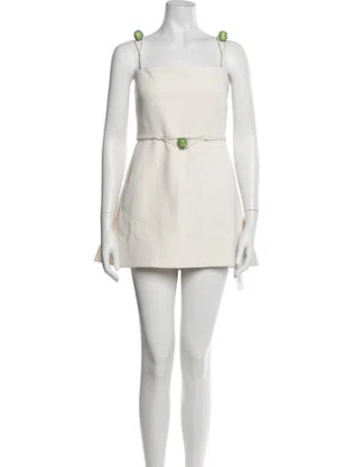 Pre-owned Alexis Square Neckline Romper W/ Tags In Neutrals
