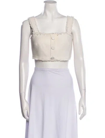 Pre-owned Alexis Square Neckline Sleeveless Crop Top In Neutral