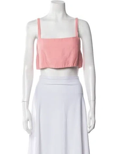 Pre-owned Alexis Square Neckline Sleeveless Crop Top In Pink