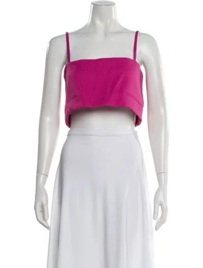 Pre-owned Alexis Square Neckline Sleeveless Crop Top In Pink