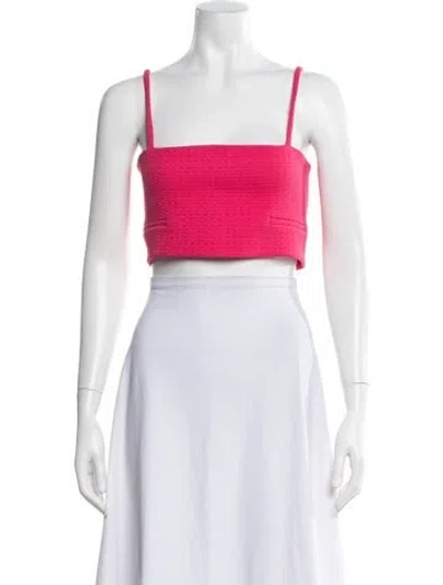 Pre-owned Alexis Square Neckline Sleeveless Crop Top In Pink