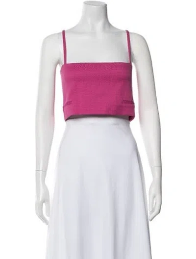 Pre-owned Alexis Square Neckline Sleeveless Crop Top In Pink