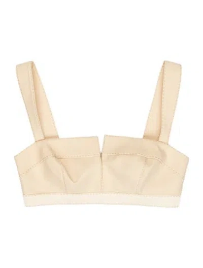 Pre-owned Alexis Square Neckline Sleeveless Crop Top W/ Tags In Neutral