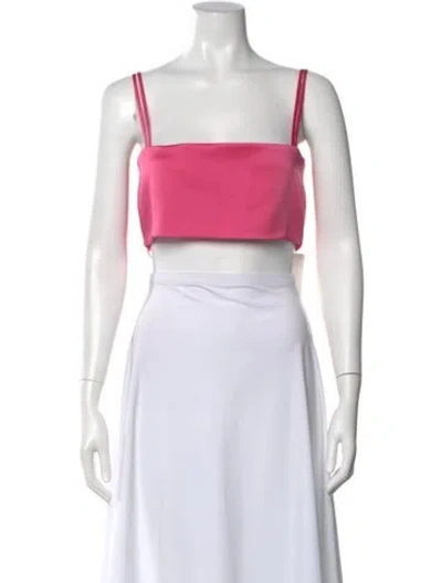 Pre-owned Alexis Square Neckline Sleeveless Crop Top W/ Tags In Pink