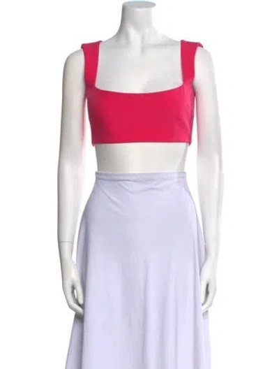 Pre-owned Alexis Square Neckline Sleeveless Crop Top W/ Tags In Red