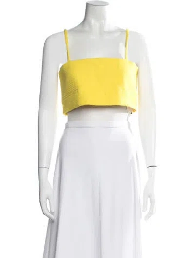 Pre-owned Alexis Square Neckline Sleeveless Crop Top In Yellow