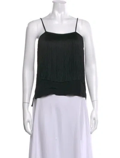 Pre-owned Alexis Square Neckline Sleeveless Top In Black