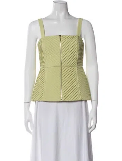 Pre-owned Alexis Square Neckline Sleeveless Top In Green