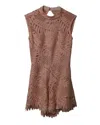 Alexis Sta. Lucia Lace Romper In Pink Cotton In Pink