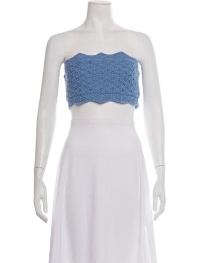 Pre-owned Alexis Strapless Crop Top In White