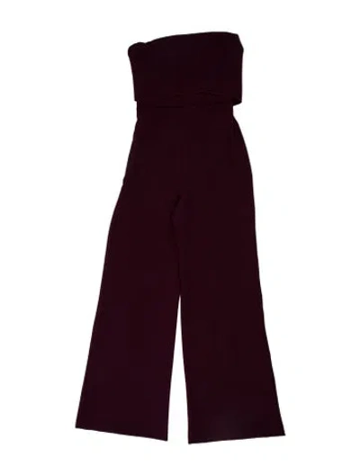 Pre-owned Alexis Strapless Jumpsuit In Burgundy