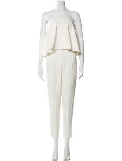 Pre-owned Alexis Strapless Jumpsuit In Neutral