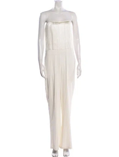 Pre-owned Alexis Strapless Jumpsuit In Neutral