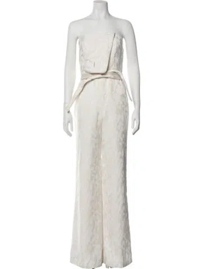Pre-owned Alexis Strapless Jumpsuit In Neutral
