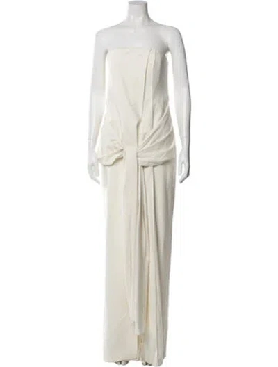 Pre-owned Alexis Strapless Jumpsuit In Neutral