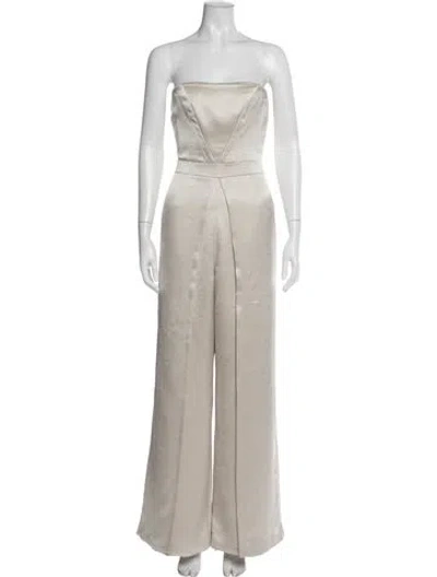 Pre-owned Alexis Strapless Jumpsuit In Neutral