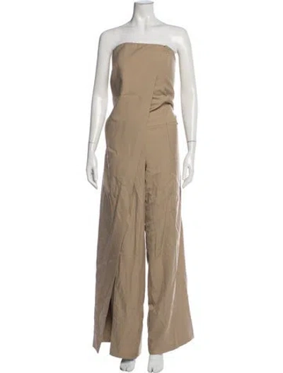 Pre-owned Alexis Strapless Jumpsuit In Neutral