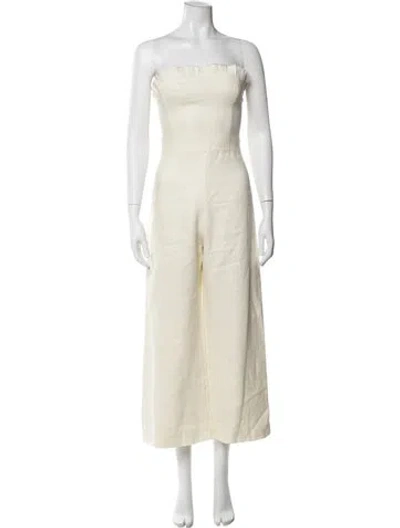 Pre-owned Alexis Strapless Jumpsuit In Neutral