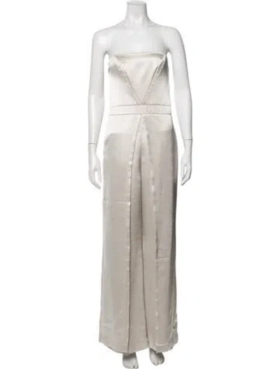 Pre-owned Alexis Strapless Jumpsuit In Neutrals