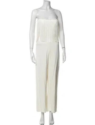 Pre-owned Alexis Strapless Jumpsuit In Neutrals