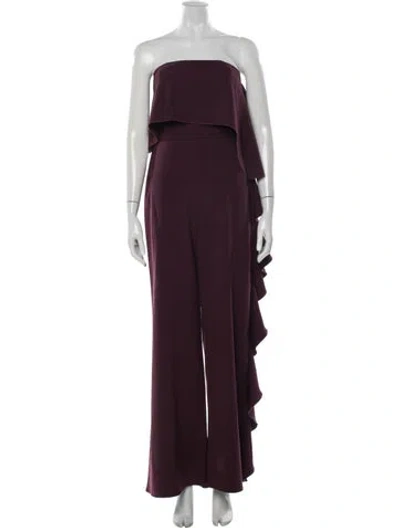 Pre-owned Alexis Strapless Jumpsuit In Red