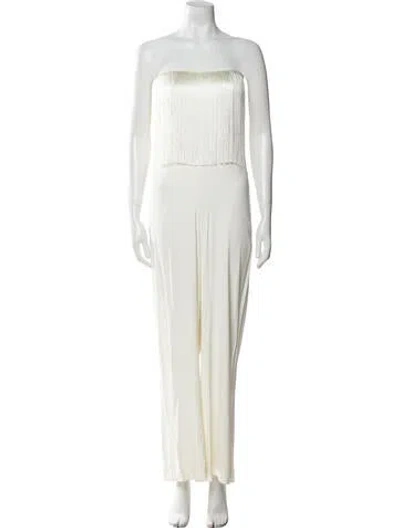 Pre-owned Alexis Strapless Jumpsuit In White
