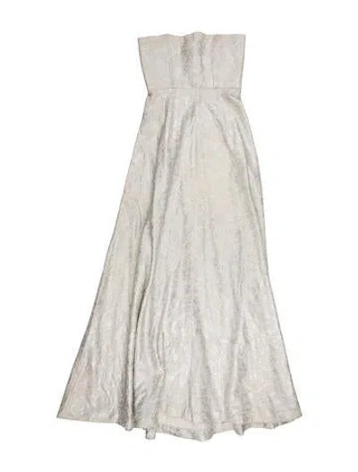 Pre-owned Alexis Strapless Long Dress In Gray