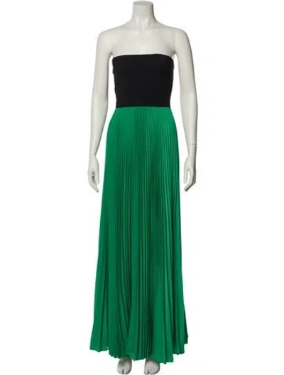 Pre-owned Alexis Strapless Long Dress In Green