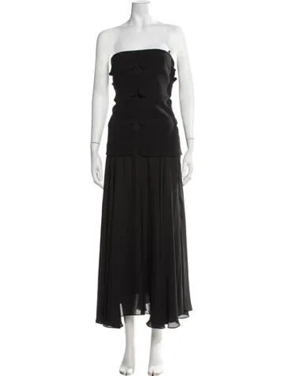 Pre-owned Alexis Strapless Long Dress W/ Tags In Black