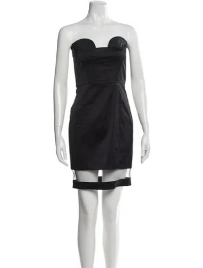Pre-owned Alexis Strapless Mini Dress In Black