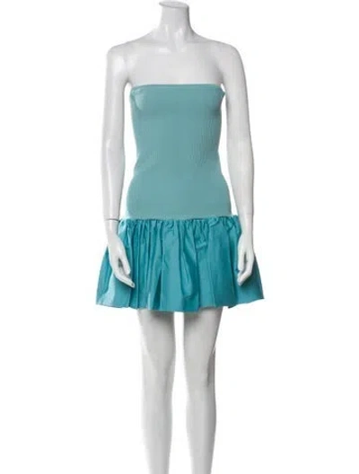 Pre-owned Alexis Strapless Mini Dress W/ Tags In Blue